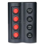Bfy 4'lü Switch Panel, Işıklı ve Otomatik Sigortalı