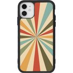 BG AKSESUAR Apple iPhone 11 ile Uyumlu Vintage Radyal Desen Siyah Silikon Kılıf, Mat, Şok Emici, Koruyucu Kapak