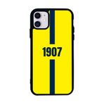 BG AKSESUAR Apple iPhone 12 ile Uyumlu Fenerbahçe Sarı Lacivert Temalı Telefon Kılıfı, Mat Siyah, Yumuşak Silikon, Koruyucu, Şok Emici