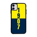 BG AKSESUAR Apple iPhone 12 Mini ile Uyumlu Fenerbahçe Sarı Lacivert Temalı Koruyucu Telefon Kılıfı, Yumuşak Silikon, Şok Emici
