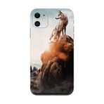 BG AKSESUAR Apple iPhone 12 Mini ile Uyumlu Kamera Korumalı HD Baskılı Silikon Kılıf, Kurt2