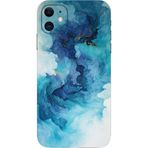 BG AKSESUAR Apple iPhone 12 Mini ile Uyumlu Kamera Korumalı HD Baskılı Silikon Kılıf, Mavi