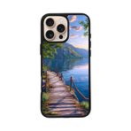 BG AKSESUAR Apple iPhone 12 Pro ile Uyumlu Baskılı, Mat Siyah, Yumuşak Silikon, Koruyucu, Şok Emici Doğa Manzara Kılıf