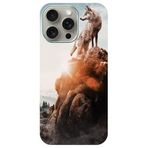 BG AKSESUAR Apple iPhone 12 Pro ile Uyumlu Kamera Korumalı HD Baskılı Silikon Kılıf, Kurt2