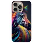 BG AKSESUAR Apple iPhone 12 Pro Max ile Uyumlu Kamera Korumalı HD Baskılı Silikon Kılıf, Renkli Zebra Tasarımı