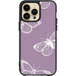 BG AKSESUAR Apple iPhone 12 Pro Max ile Uyumlu Kelebek Desenli Siyah Silikon Kılıf, Çiziklere ve Darbelere Karşı Koruma
