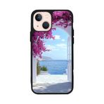 BG AKSESUAR Apple iPhone 13 ile Uyumlu Doğa Manzara Baskılı, Mat Siyah, Yumuşak Silikon, Şok Emici Koruyucu Kılıf