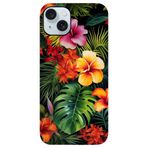 BG AKSESUAR Apple iPhone 13 ile Uyumlu Kamera Korumalı HD Baskılı Silikon Kılıf, Çiçek Desen, Siyah