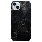 BG AKSESUAR Apple iPhone 13 ile Uyumlu Kamera Korumalı HD Baskılı Silikon Kılıf, Siyah Mermer Desen