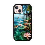 BG AKSESUAR Apple iPhone 13 Mini ile Uyumlu Doğa Manzara Baskılı, Mat Siyah, Yumuşak Silikon, Şok Emici Koruyucu Kılıf
