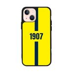 BG AKSESUAR Apple iPhone 13 Mini ile Uyumlu Fenerbahçe Sarı Lacivert Temalı Telefon Kılıfı, Yumuşak Silikon, Şok Emici Koruyucu Kapak