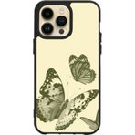 BG AKSESUAR Apple iPhone 13 Pro ile Uyumlu Siyah Silikon Kılıf, Kelebek Baskılı, Çiziklere ve Darbelere Karşı Koruma