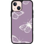 BG AKSESUAR Apple iPhone 14 Plus ile Uyumlu Kelebek Desenli Siyah Silikon Kılıf, Çiziklere ve Darbelere Karşı Koruma