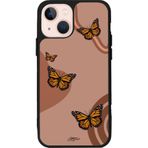 BG AKSESUAR Apple iPhone 14 Plus ile Uyumlu Siyah Silikon Kılıf, Kelebek Desen, Çiziklere ve Darbelere Karşı Koruma