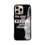 BG AKSESUAR Apple iPhone 14 Pro Max ile Uyumlu Göktürkçe Türk Yazılı Baskılı, Mat Siyah, Yumuşak Silikon, Şok Emici Koruyucu Kılıf
