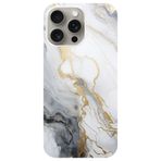 BG AKSESUAR Apple iPhone 14 Pro Max ile Uyumlu Kamera Korumalı HD Baskılı Silikon Kılıf, Beyaz Mermer Desen