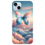 BG AKSESUAR Apple iPhone 15 ile Uyumlu Kamera Korumalı HD Baskılı Silikon Kılıf, Kelebek6