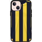 BG AKSESUAR Apple iPhone 15 Plus ile Uyumlu Fenerbahçe Tasarımlı Silikon Kılıf, Sarı-Lacivert Çizgili, Darbelere ve Çiziklere Karşı Koruma
