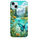 BG AKSESUAR Apple iPhone 15 Plus ile Uyumlu Kamera Korumalı HD Baskılı Silikon Kılıf, Kelebek9