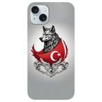 BG AKSESUAR Apple iPhone 15 Plus ile Uyumlu Kamera Korumalı HD Baskılı Silikon Kılıf, Kurt8