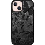 BG AKSESUAR Apple iPhone 15 Plus ile Uyumlu Kelebek Baskılı Siyah Silikon Kılıf, Çiziklere ve Darbelere Karşı Koruma