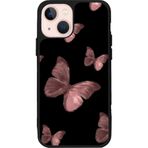 BG AKSESUAR Apple iPhone 15 Plus ile Uyumlu Siyah Silikon Kılıf, Kelebek Desen, Çiziklere ve Darbelere Karşı Koruma