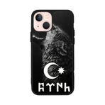 BG AKSESUAR Apple iPhone 15 Uyumlu Göktürkçe Türk Yazılı, Mat Siyah, Silikon, Koruyucu Kılıf