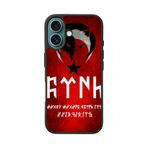 BG AKSESUAR Apple iPhone 16 ile Uyumlu Göktürkçe Türk Yazılı Silikon Kılıf, Mat Siyah, Koruyucu, Şok Emici
