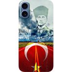 BG AKSESUAR Apple iPhone 16 ile Uyumlu Kamera Korumalı HD Baskılı Silikon Kılıf, Kurt6