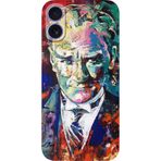BG AKSESUAR Apple iPhone 16 Plus ile Uyumlu Kamera Korumalı HD Baskılı Silikon Kılıf, Atatürk2