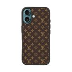 BG AKSESUAR Apple iPhone 16 Plus ile Uyumlu Silikon Kılıf, Louis Vuitton Baskılı, Siyah