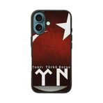 BG AKSESUAR Apple iPhone 16 Plus Uyumlu Göktürkçe Türk Yazılı Silikon Kılıf, Mat Siyah, Koruyucu, Şok Emici