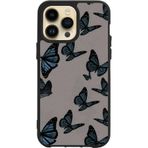 BG AKSESUAR Apple iPhone 16 Pro ile Uyumlu Kelebek Desenli Siyah Silikon Kılıf, Çiziklere ve Darbelere Karşı Koruma