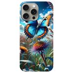 BG AKSESUAR Apple iPhone 16 Pro Max ile Uyumlu Kamera Korumalı Silikon Kılıf, Kelebek Desen, HD Baskılı