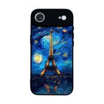 BG AKSESUAR Apple iPhone 17 Air ile Uyumlu Eyfel Kulesi Baskılı, Mat Siyah, Yumuşak Silikon, Şok Emici Koruyucu Kılıf