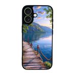 BG AKSESUAR Apple iPhone 17 ile Uyumlu Baskılı, Mat Siyah, Yumuşak Silikon, Koruyucu, Şok Emici Kapak, Doğa Manzara Temalı