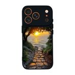 BG AKSESUAR Apple iPhone 17 Pro ile Uyumlu Baskılı, Mat Siyah, Yumuşak Silikon, Koruyucu, Şok Emici Doğa Manzara Kılıf