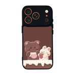 BG AKSESUAR Apple iPhone 17 Pro ile Uyumlu Baskılı, Mat Siyah, Yumuşak Silikon, Koruyucu, Şok Emici Kapak, Oyuncak Ayıcık Tasarımı