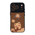 BG AKSESUAR Apple iPhone 17 Pro ile Uyumlu Baskılı, Mat Siyah, Yumuşak Silikon, Şok Emici, Oyuncak Ayıcık Tasarımlı Kapak Kılıf