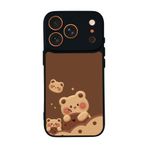BG AKSESUAR Apple iPhone 17 Pro Max ile Uyumlu Oyuncak Ayıcık Tasarımı, Mat Siyah, Yumuşak Silikon, Şok Emici Kapak Kılıf