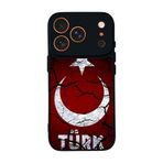 BG AKSESUAR Apple iPhone 17 Pro Uyumlu Baskılı, Mat Siyah, Yumuşak Silikon, Koruyucu, Şok Emici Kapak, Kılıf, Türk
