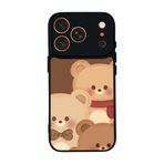 BG AKSESUAR Apple iPhone 17 Pro Uyumlu Baskılı, Mat Siyah, Yumuşak Silikon, Koruyucu, Şok Emici Kapak, Oyuncak Ayıcık Tasarımı