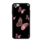 BG AKSESUAR Apple iPhone 6 Plus ile Uyumlu Siyah Silikon Kılıf, Kelebek Desen, Çiziklere ve Darbelere Karşı Koruma