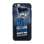 BG AKSESUAR Apple iPhone 6 Plus ile Uyumlu Siyah Silikon Kılıf, Mustafa Kemal Atatürk Baskılı, Çiziklere ve Darbelere Karşı Koruma