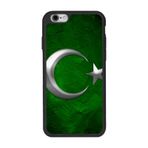 BG AKSESUAR Apple iPhone 6 Plus ile Uyumlu Türk Bayrağı Baskılı Siyah Silikon Kılıf