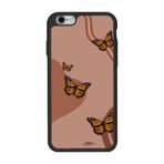 BG AKSESUAR Apple iPhone 6s Plus ile Uyumlu Siyah Silikon Kılıf, Kelebek Desen, Çiziklere ve Darbelere Karşı Koruma