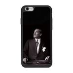 BG AKSESUAR Apple iPhone 6s Plus ile Uyumlu Siyah Silikon Kılıf, Mustafa Kemal Atatürk Baskılı, Çiziklere ve Darbelere Karşı Koruma