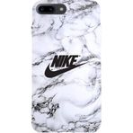 BG AKSESUAR Apple iPhone 8 Plus ile Uyumlu Kamera Korumalı HD Baskılı Silikon Kılıf, Beyaz Mermer Desen