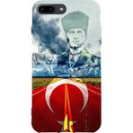 BG AKSESUAR Apple iPhone 8 Plus ile Uyumlu Kamera Korumalı HD Baskılı Silikon Kılıf, Kurt6