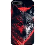 BG AKSESUAR Apple iPhone 8 Plus ile Uyumlu Kamera Korumalı HD Baskılı Silikon Kılıf, Kurt7